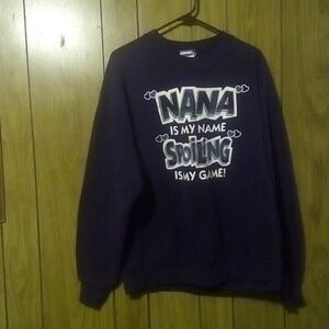 Jerzees Purple Graphic Crewneck Sweater